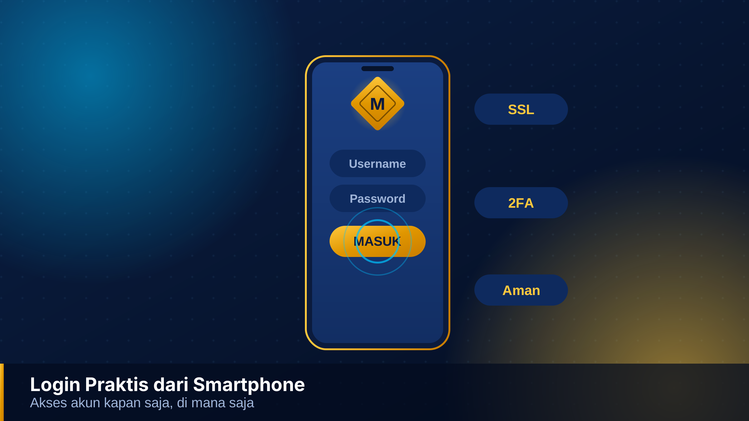 Pengguna mengakses login MBO128 melalui smartphone